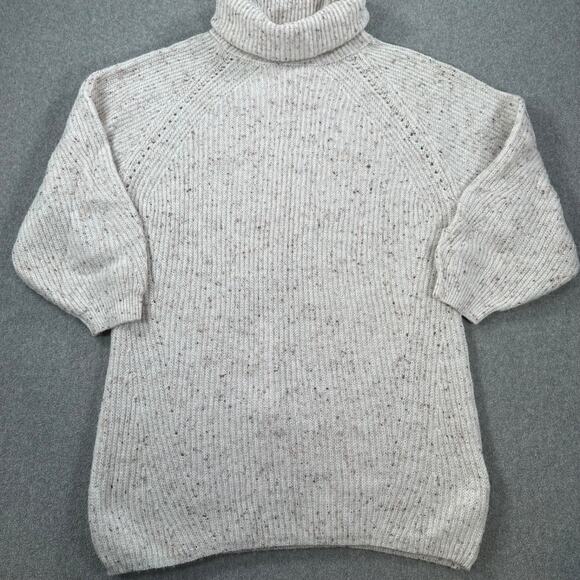 Blu Pepper Knit Tunic Sweater Dress Women's Large Turtleneck Chunky Cream - Picture 1 of 7